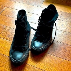Black Chuck Taylor All Star Classic Converse High Tops. Never worn. EU 36.5